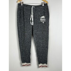 Roots Canada Cabin Joggers Womens Size Large Heathered Grey Loungewear Sweatpant